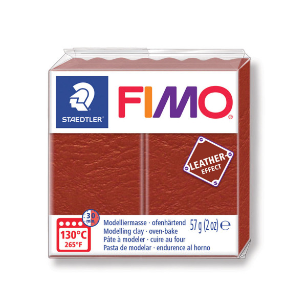 Pâte à modeler polymère Fimo Effect Cuir 57 g - rouille