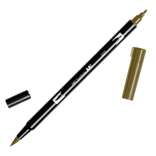 Feutre Tombow double-pointe Ocre noir 027