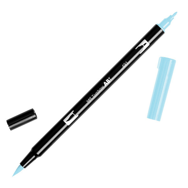 Feutre Tombow double-pointe Bleu glacier 491