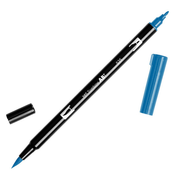 Feutre Tombow double-pointe Bleu cobalt 535