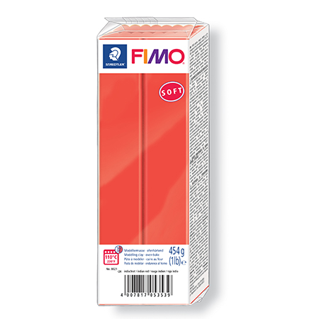 Pâte polymère Fimo Soft - rouge indien - 454 g