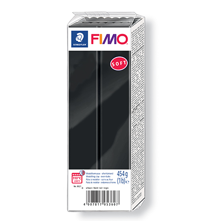 Pâte polymère Fimo Soft - noir - 454 g