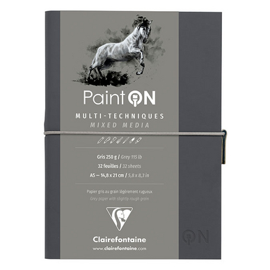 Carnet Paint'On papier Gris 250 g/m² - A5 - 32 feuilles