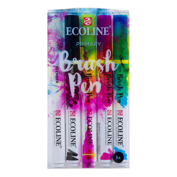 Lot de 5 feutres pinceau Ecoline Brush Pen Set primaire