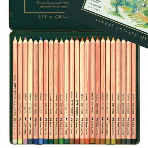 Boîte en métal de 24 crayons Pitt pastel