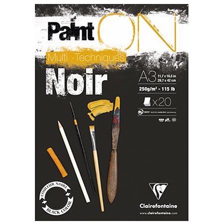 Bloc Paint'On papier Noir 250 g/m² - A3 - 20 feuilles