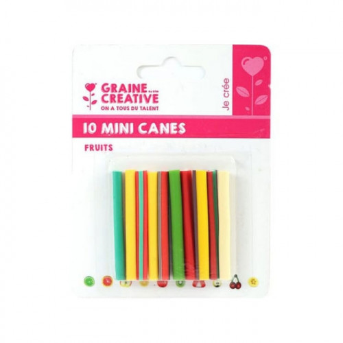 Mini Canes Fruits en pâte polymère - 10 pcs