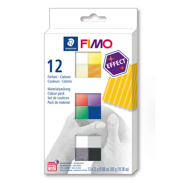 Coffret Fimo Effect couleurs assorties - 12 x 25 g