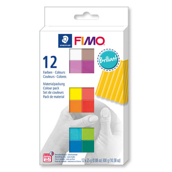 Coffret Fimo Couleurs brillantes - 12 x 25 g