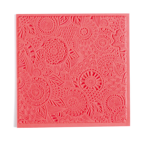 Tapis de texture Fleurs pour pâte polymère - 9 x 9 cm