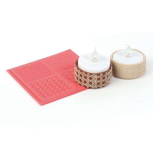 Tapis de texture Vannerie pour pâte polymère - 9 x 9 cm