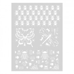 Pochoir Insectes pour pâte polymère - 11,4 x 15,3 cm