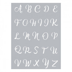 Pochoir Alphabet pour pâte polymère - 11,4 x 15,3 cm