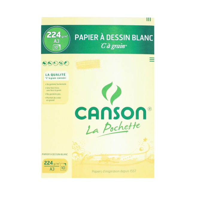 papier canson blanc 180g 21*32 10 feuilles