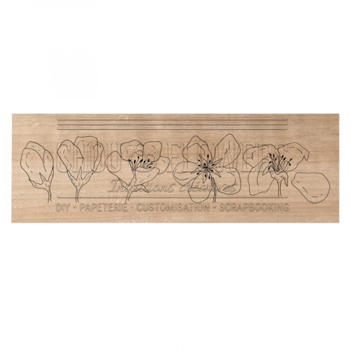Tampon bois Fleur de pommier - 13,5 x 4,5 cm