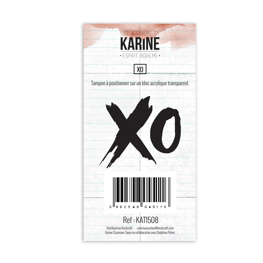 Tampon transparent Les Ateliers de Karine Esprit Bohème XO 