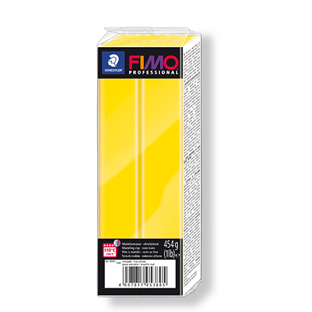 Pâte polymère Fimo Professional - jaune pur - 454 g