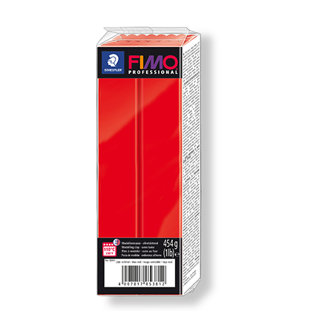 Pâte polymère Fimo Professional - rouge pur - 454 g