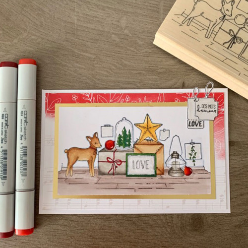 Tampon bois Ambiance Noël - 15 x 8 cm