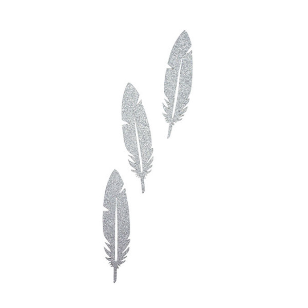 Plume en papier Argent 8 x 2 cm 24 pcs