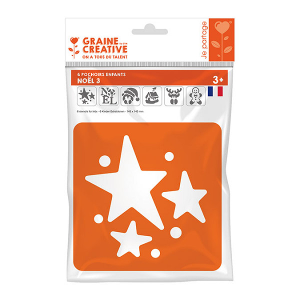 Pochoir pour enfant Thème de noël - 6 pcs
