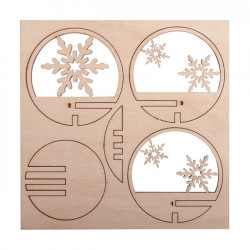 Flocon en bois à assembler pour boule plastique ø 5,5cm