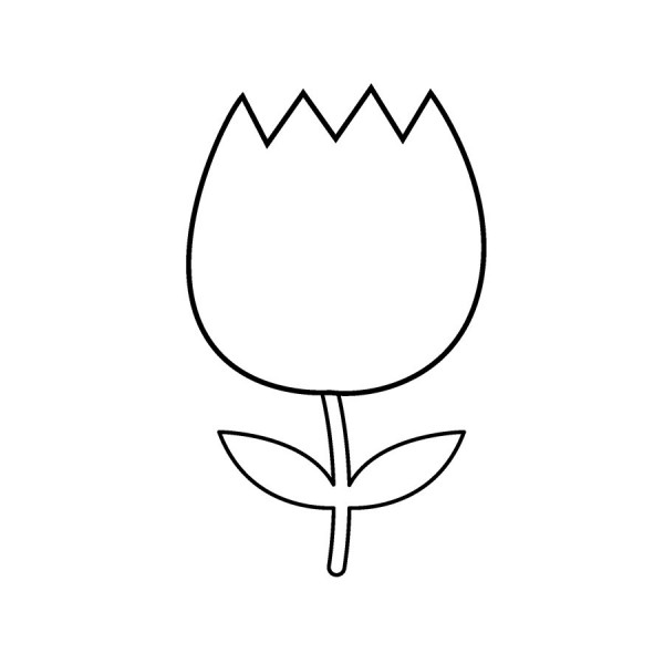 Tampon bois Tulipe - 2,6 x 3,6 cm