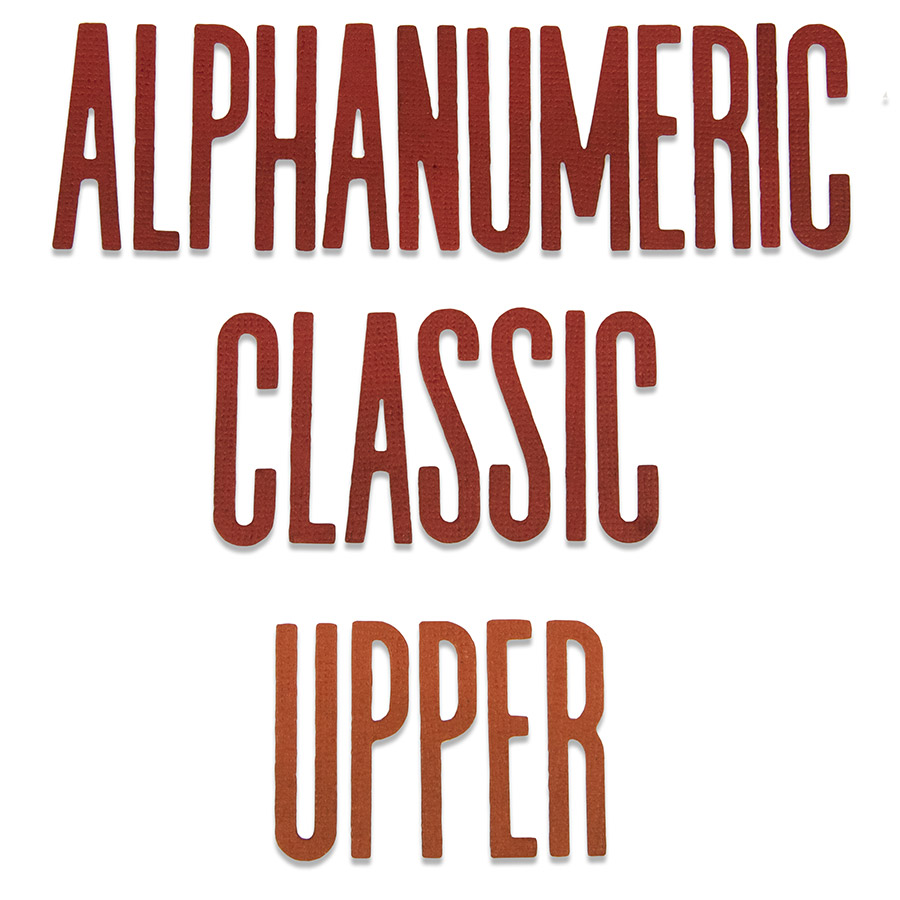 Thinlits Die Set Alphanumérique classique (majuscules) - 65 pcs