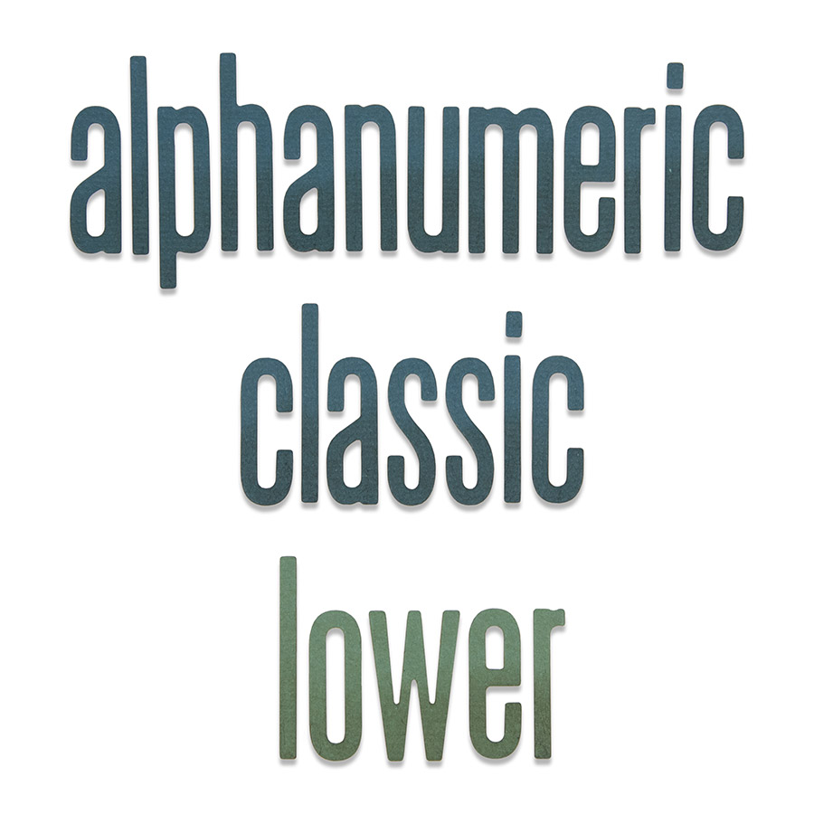 Thinlits Die Set Alphanumérique classique (minuscules et chiffres) - 96 pcs