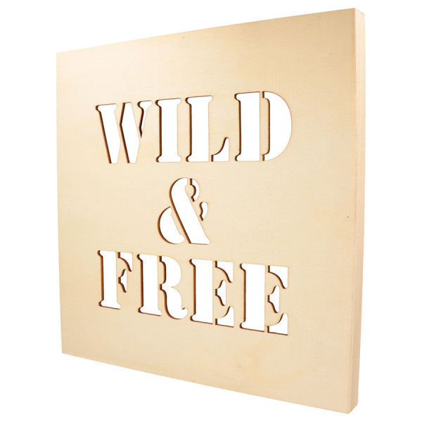 Châssis en bois ajouré Wild & Free - 30 x 30 cm