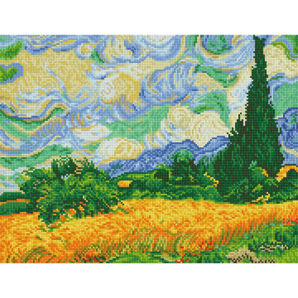 Kit tableau Strass Diamond Dotz Les champs de blé de Van Gogh