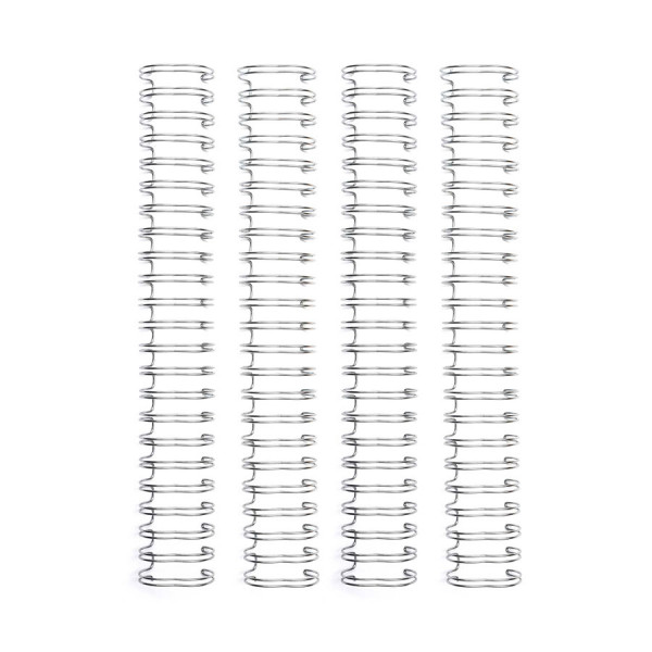 Spirales pour reliure argentées 2,5 x 29 cm - 4 pcs