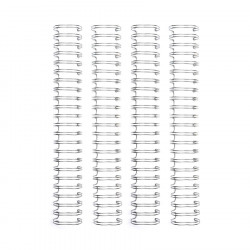 Spirales pour reliure argentées 2,5 x 29 cm - 4 pcs