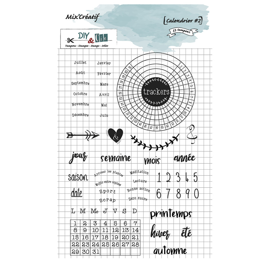 PATIKIL Tampon Silicone Transparent Calendrier Perpétuel T9011 - Pour Scrapbooking, Cartes & DIY