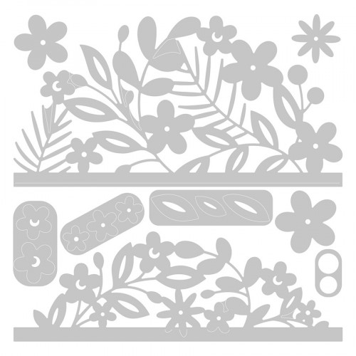 Thinlits Die Set Bordures florales #2 - 9 pcs