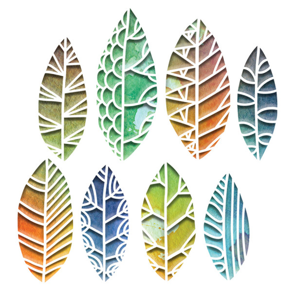 Thinlits Die Set Silhouettes de feuilles - 8 pcs