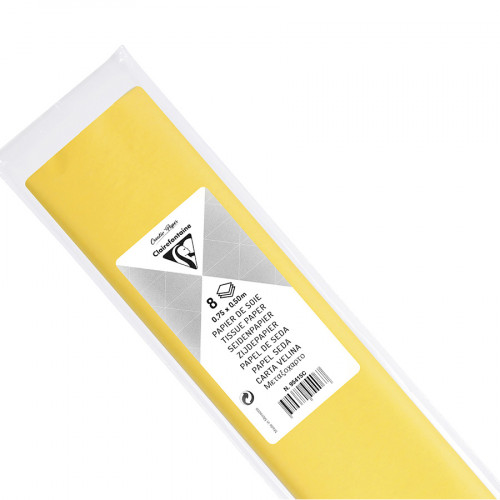 Papier de soie 18g/m² x8f. - Jaune citron - 50 x 75 cm