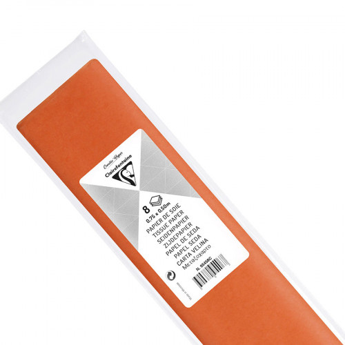 Papier de soie 18g/m² x8f. - Orange - 50 x 75 cm