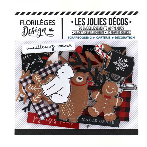 Décos Christmas Cocooning - 20 embellissements acryliques