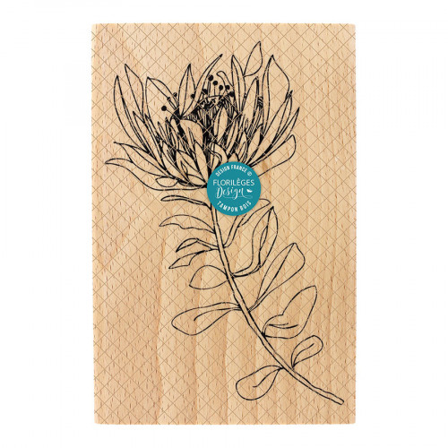 Tampon bois Fleur unique - 10 x 15 cm