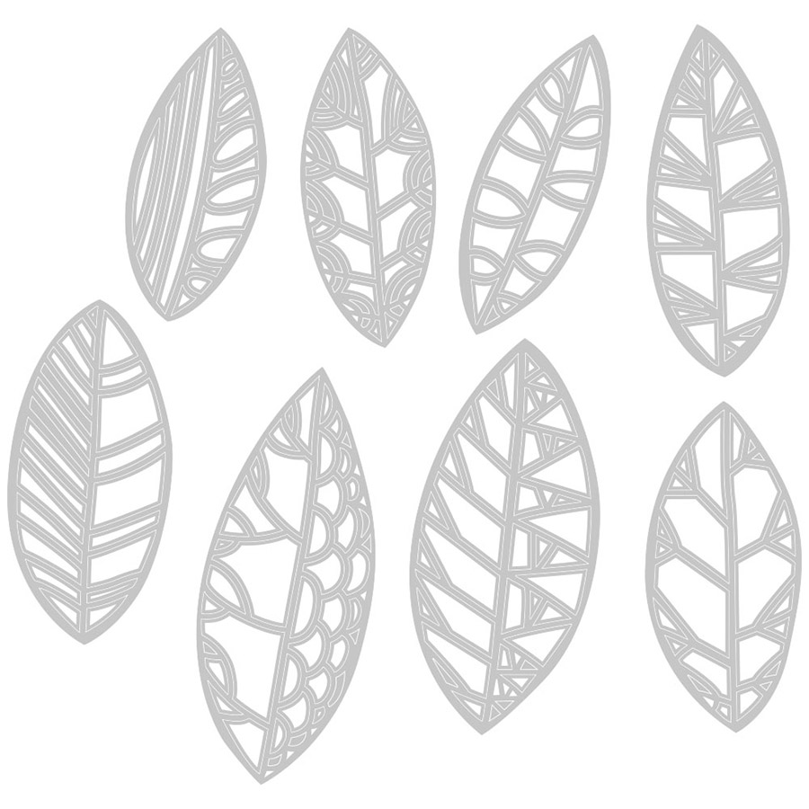Thinlits Die Set Silhouettes de feuilles - 8 pcs