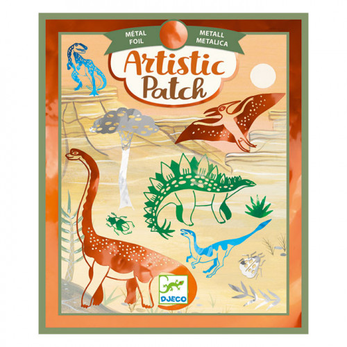 Collage Artistic Patch métallique Dinosaures