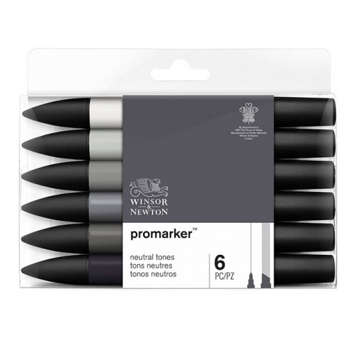 6 feutres Promarker - Tons neutres