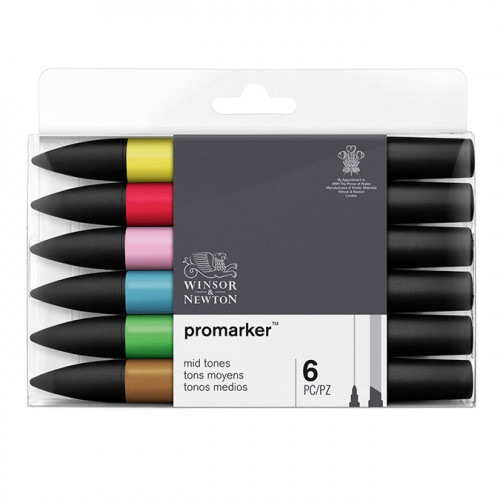 Promarker - Set de 6 marqueurs Tons moyens