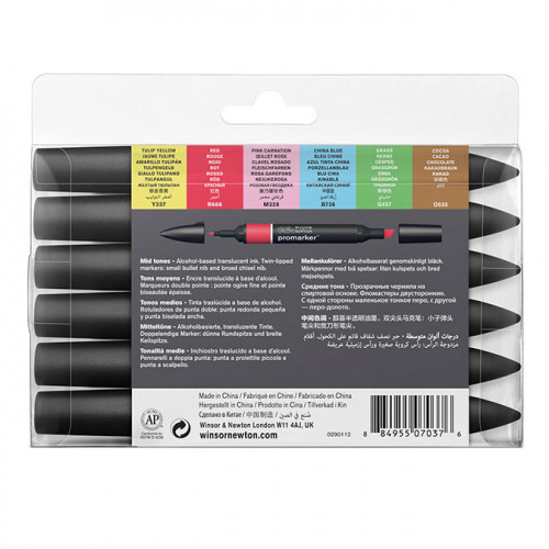 Promarker - Set de 6 marqueurs Tons moyens