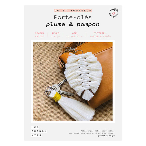 Kit DIY Porte-clés Plume & Pompon