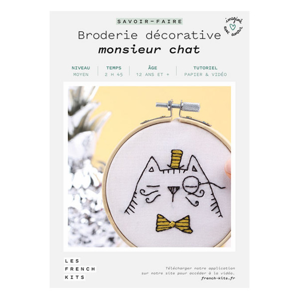 Kit Broderie décorative Monsieur Chat