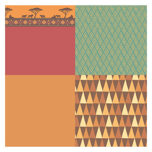 Assortiment de 60 feuilles Safari 30 x 30 cm