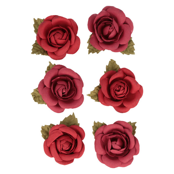 Roses en papier - 6 pcs