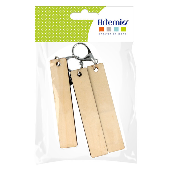 Porte-clés rectangles allongés 2 x 10 x 0,5 cm - 3 pcs